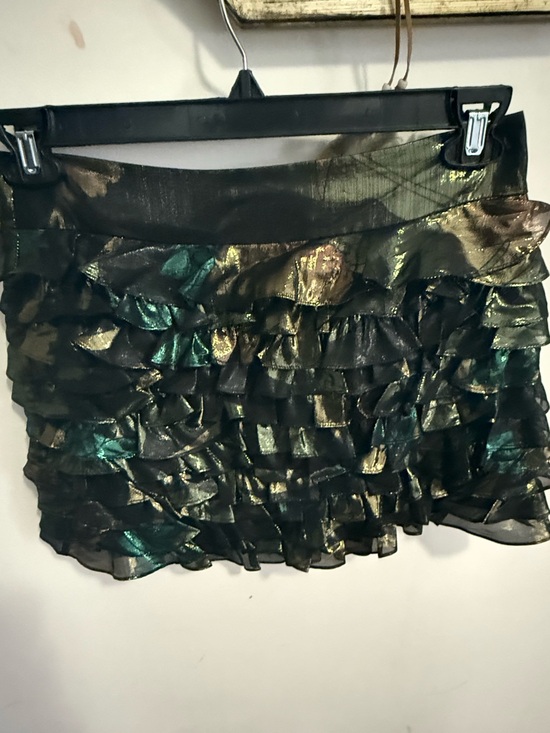 Marc By Marc Jacobs Dresses & Skirts - Marc by MarcJacobs Silk Ruffle Mini Skirt size2 Black Iridescent Metallic